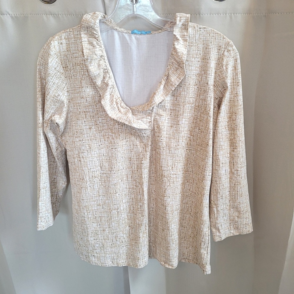 J McLaughlin Catalina Cloth Top Small Quiet Luxury Preppy Coastal Office 21796
